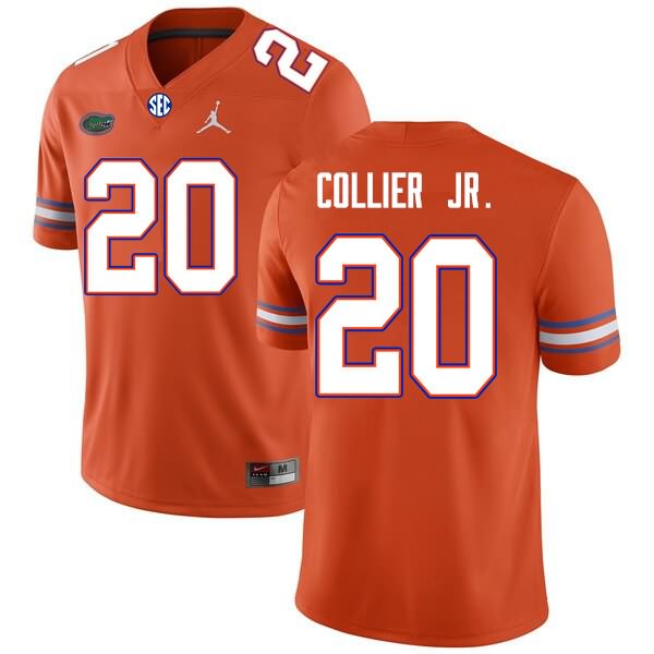 Men's NCAA Florida Gators Corey Collier Jr. #20 Stitched Authentic Nike Orange College Football Jersey NJN2865TC